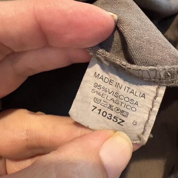 Rock & Roll Shirt Womens XL Brown Shacket Oversized Frayed Hem Made in Italy - Picture 10 of 11